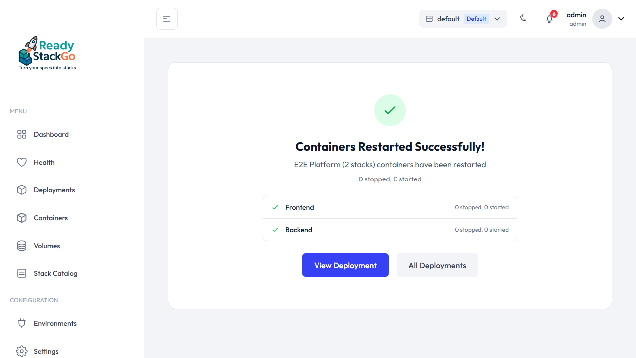 Ergebnis des Restart-Vorgangs