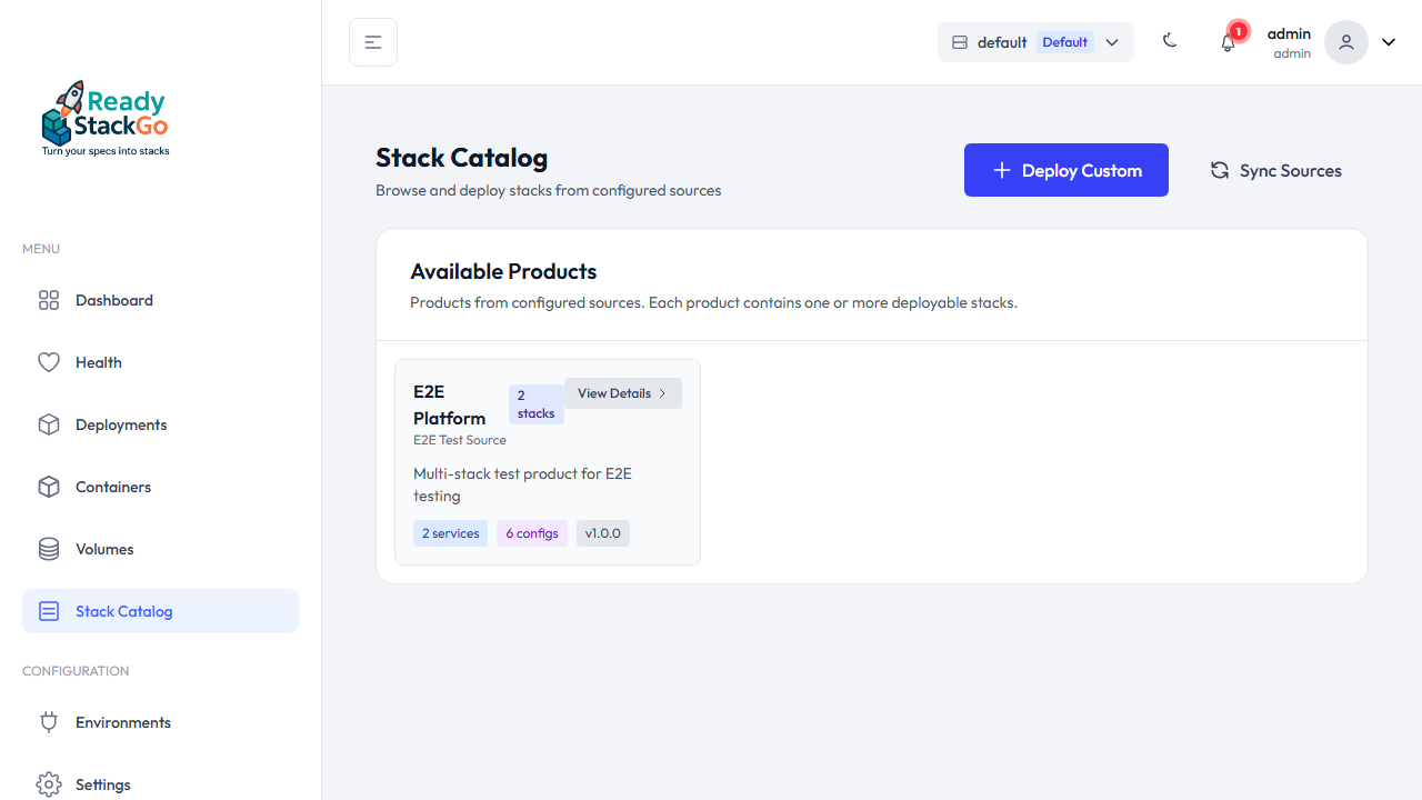 Multi-Stack Produkt im Katalog mit Stack-Badge