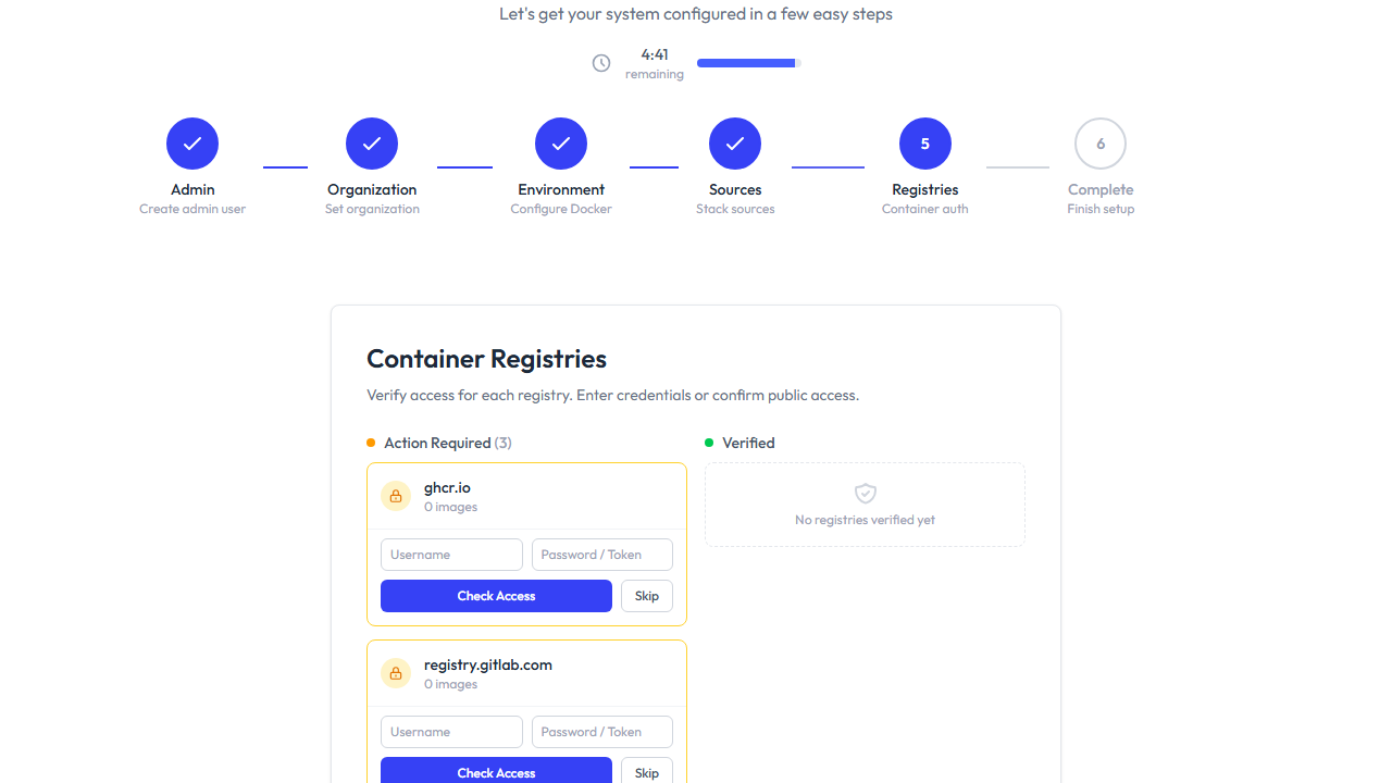 Registry übersprungen mit Undo-Option